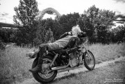 девушка, мотоцикл